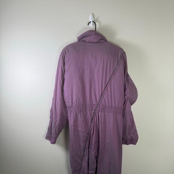 Skea Ski Suit One Piece Snowsuit Snow Bib Iridescent Vtg 80s 90s Retro Womens 12 - Picture 5 of 12